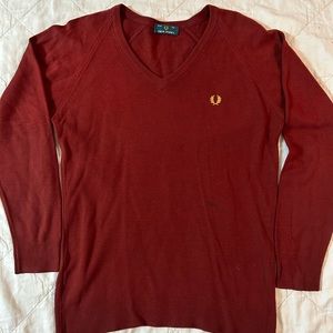 VINTAGE FRED PERRY VNECK SWEATER SZ SML